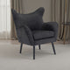 Modern Armchair | Wingback Design | Splayed Legs | Black Oak Wood
