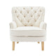 Modern Club Chair | Classic Button Tufted Wingback | Almond White