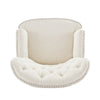 Modern Club Chair | Classic Button Tufted Wingback | Almond White
