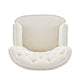 Modern Club Chair | Classic Button Tufted Wingback | Almond White