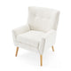 Accent Chair | Tufted Wingback | Modern Almond White Granular Fabric