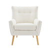 Accent Chair | Tufted Wingback | Modern Almond White Granular Fabric BM335707