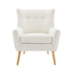 Accent Chair | Tufted Wingback | Modern Almond White Granular Fabric BM335707