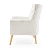 Accent Chair | Tufted Wingback | Modern Almond White Granular Fabric BM335707