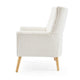 Accent Chair | Tufted Wingback | Modern Almond White Granular Fabric BM335707