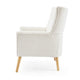 Accent Chair | Tufted Wingback | Modern Almond White Granular Fabric