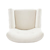 Accent Chair | Tufted Wingback | Modern Almond White Granular Fabric BM335707