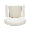 Accent Chair | Tufted Wingback | Modern Almond White Granular Fabric
