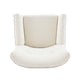 Accent Chair | Tufted Wingback | Modern Almond White Granular Fabric