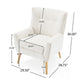 Accent Chair | Tufted Wingback | Modern Almond White Granular Fabric