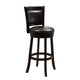 Swivel Barstool Chair | High Back Black Wood | Espresso Faux Leather