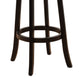 Swivel Barstool Chair | High Back Black Wood | Espresso Faux Leather BM335714