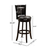 Swivel Barstool Chair | High Back Black Wood | Espresso Faux Leather BM335714