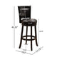 Swivel Barstool Chair | High Back Black Wood | Espresso Faux Leather BM335714