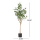 Zylo Faux Tree Eucolites Plant | 59" | Green Polyester