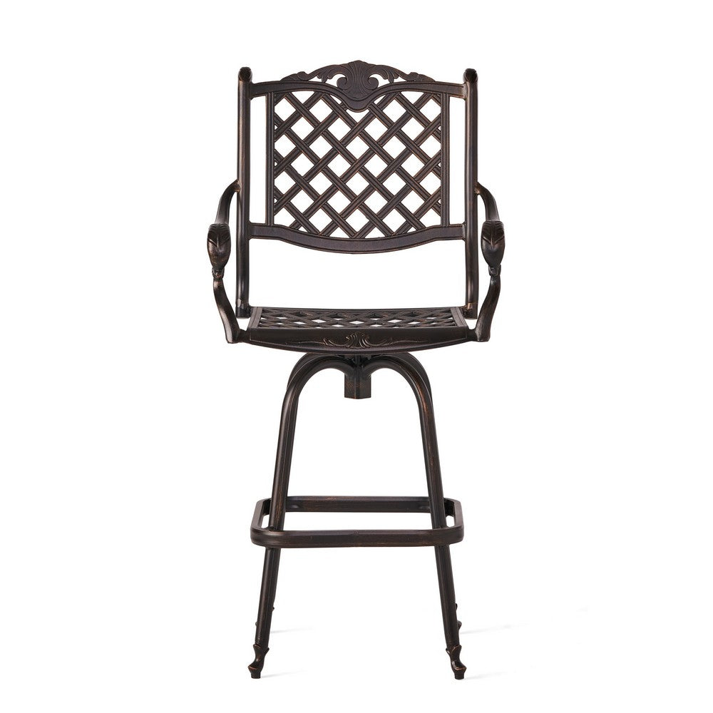 Outdoor Barstool Chair | Swivel Function | Coppertone Aluminium Finish