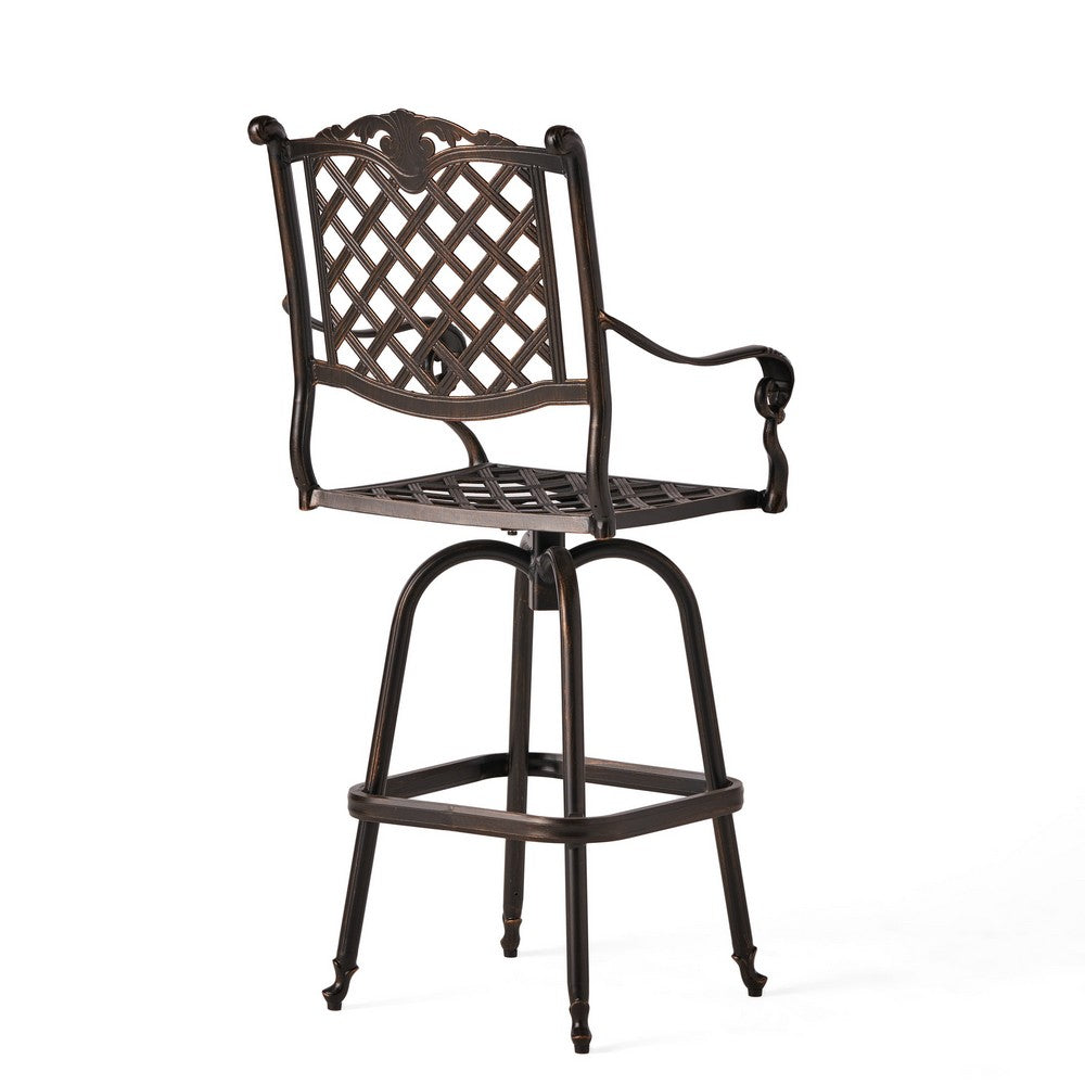 Outdoor Barstool Chair | Swivel Function | Coppertone Aluminium Finish