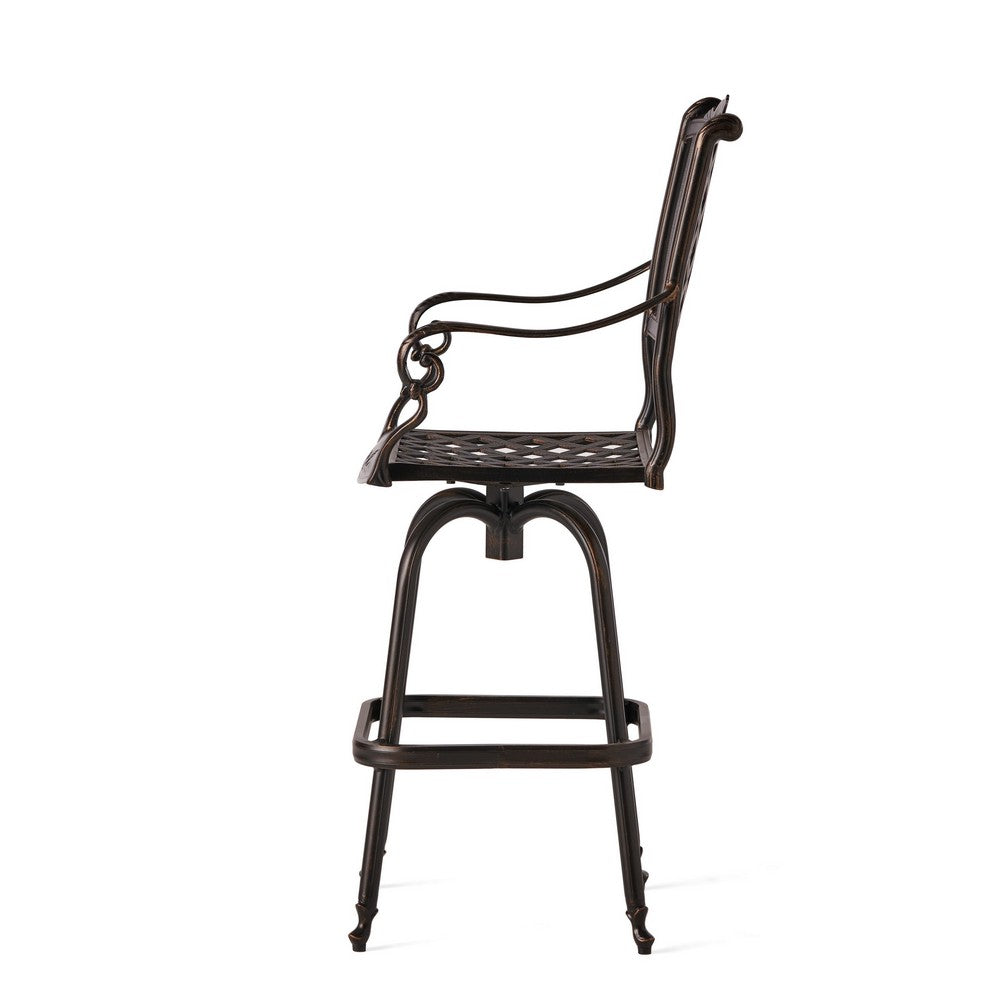 Outdoor Barstool Chair | Swivel Function | Coppertone Aluminium Finish