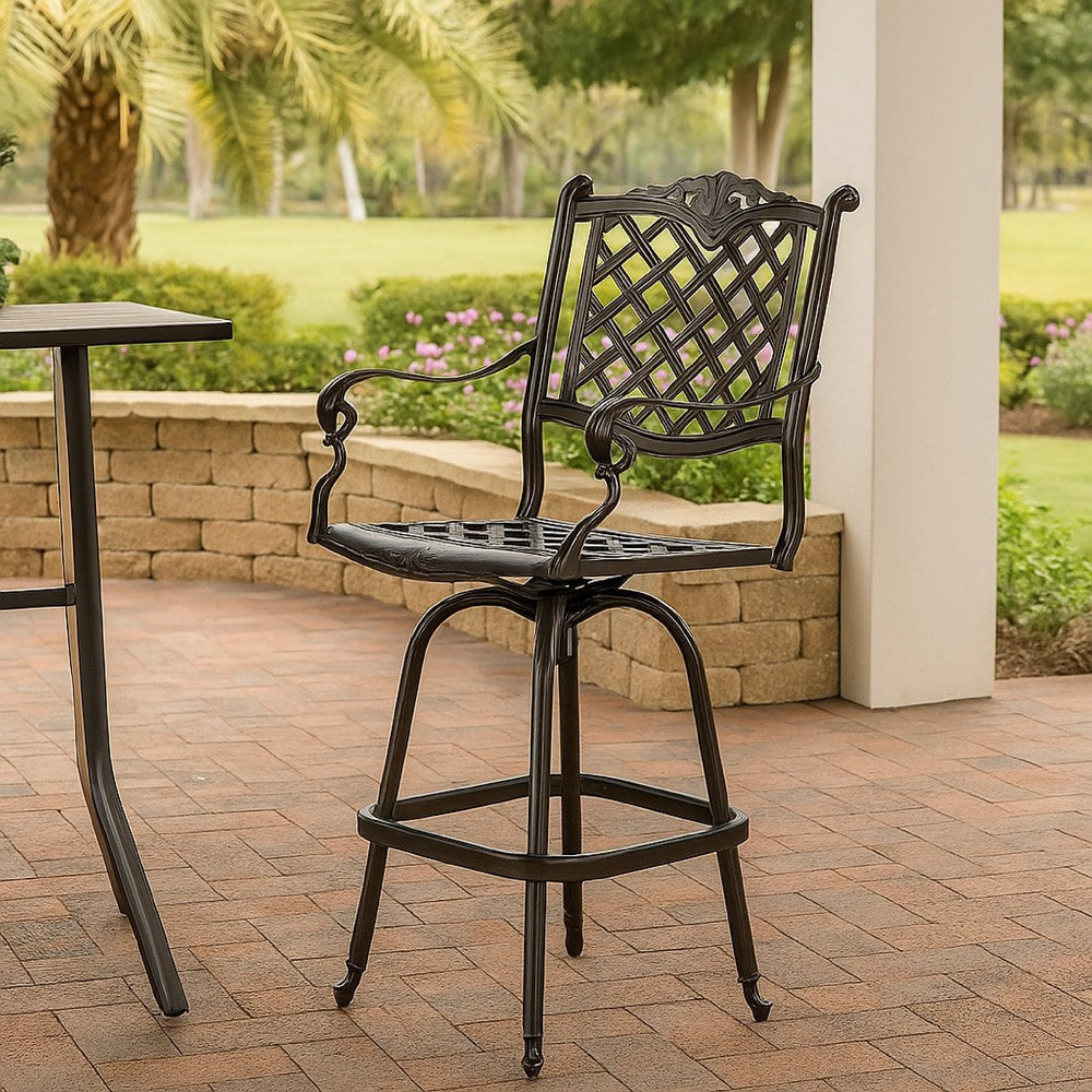 Outdoor Barstool Chair | Swivel Function | Coppertone Aluminium Finish