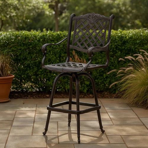 Outdoor Barstool Chair | Swivel Function | Coppertone Aluminium Finish