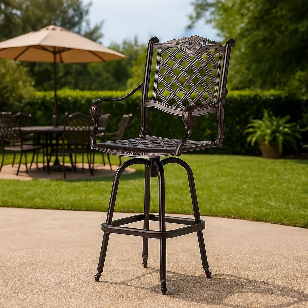 Outdoor Barstool Chair | Swivel Function | Coppertone Aluminium Finish