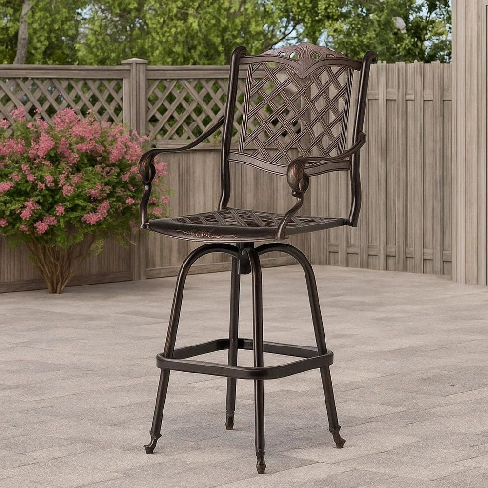 Outdoor Barstool Chair | Swivel Function | Coppertone Aluminium Finish