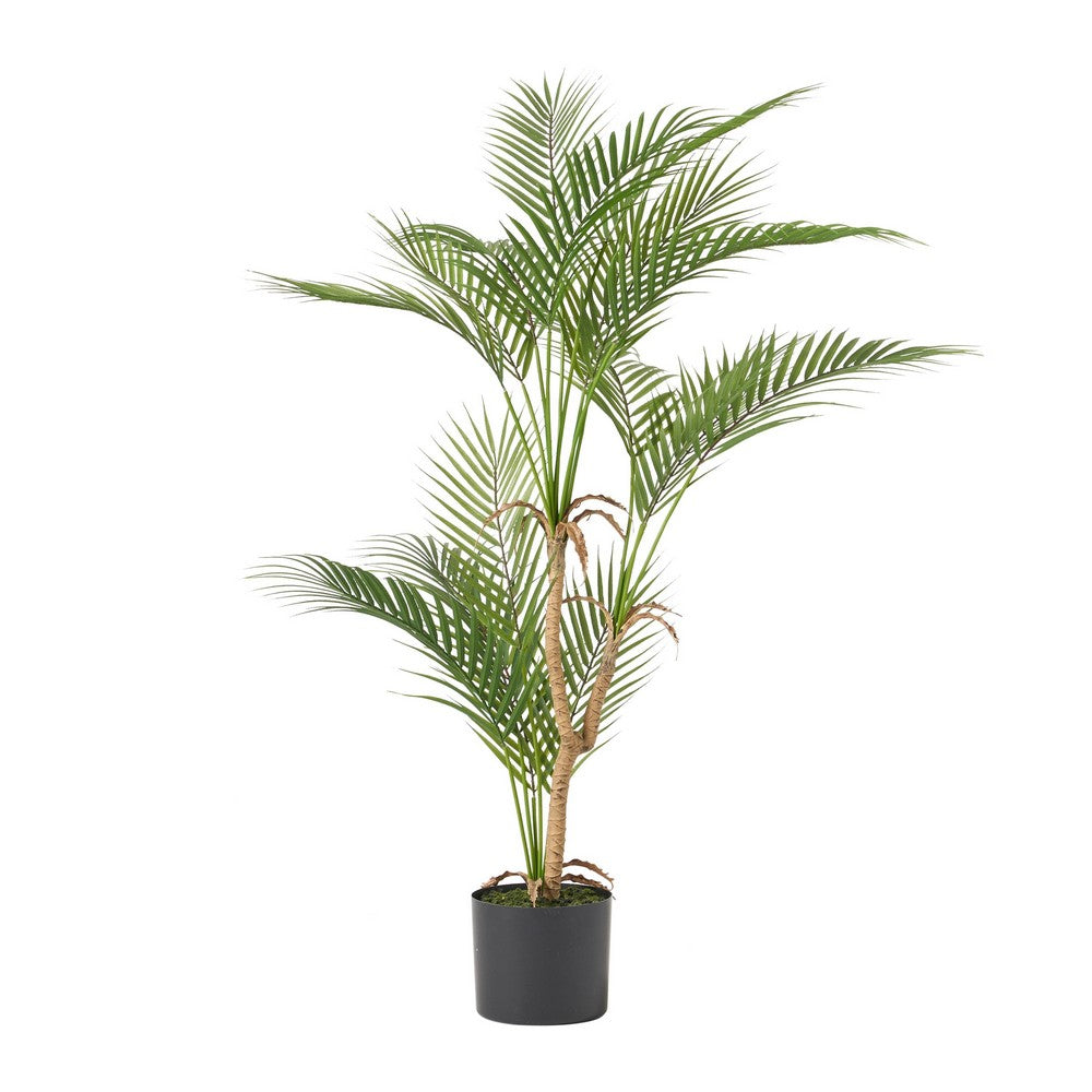 Zylo Decorative Faux Palm Tree | 40" Green and Brown Rattan