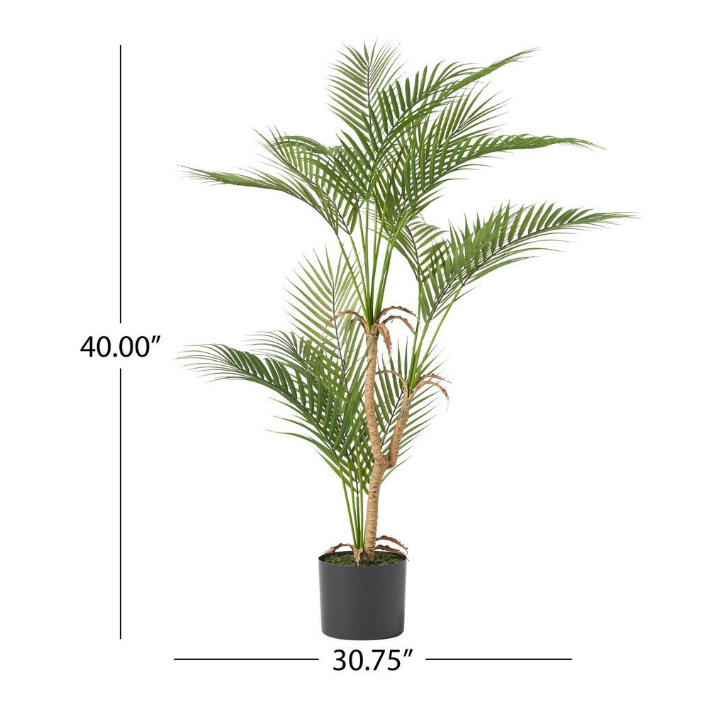 Zylo Decorative Faux Palm Tree | 40" Green and Brown Rattan