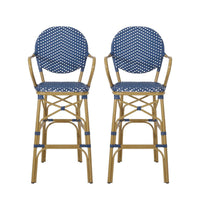 Navy Blue, White, Brown