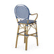 Lyam Set of 2 Outdoor Barstool Chair | Navy Blue Wicker Brown Aluminum