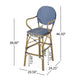 Lyam Set of 2 Outdoor Barstool Chair | Navy Blue Wicker Brown Aluminum