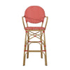 Lyam Set of 2 Outdoor Barstool Chair | Red Woven Wicker Brown Aluminum