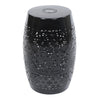 Sola Side Table | Solar Powered Light | 18" Barrel Shaped Black Iron