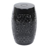 Sola Side Table | Solar Powered Light | 18" Barrel Shaped Black Iron