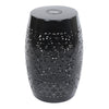 Sola Side Table | Solar Powered Light | 18" Barrel Shaped Black Iron