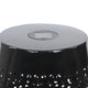 Sola Side Table | Solar Powered Light | 18’’ Barrel Shaped Black Iron