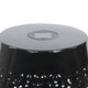 Sola Side Table | Solar Powered Light | 18" Barrel Shaped Black Iron