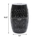 Sola Side Table | Solar Powered Light | 18’’ Barrel Shaped Black Iron