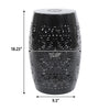 Sola Side Table | Solar Powered Light | 18" Barrel Shaped Black Iron