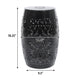 Sola Side Table | Solar Powered Light | 18" Barrel Shaped Black Iron