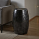 Sola Side Table | Solar Powered Light | 18" Barrel Shaped Black Iron