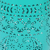 Sola Side Table | Solar Powered Light | 18" Barrel Shaped Teal Iron