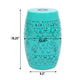 Sola Side Table | Solar Powered Light | 18’’ Barrel Shaped Teal Iron
