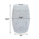 Sola Side Table | Solar Powered Light | 18" Barrel Shaped White Iron
