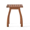 Bang Outdoor Accent Table | 19" | Teak Acacia Wood Slatted Top