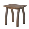 Bang Outdoor Accent Table | 19" | Gray Acacia Wood Slatted Top