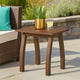 Bang Outdoor Accent Table | 19’’ | Gray Acacia Wood Slatted Top