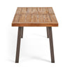 Kristi Outdoor Dining Table | 69" Brown Wood Top and Slat Panel