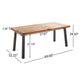 Kristi Outdoor Dining Table | 69" Brown Wood Top and Slat Panel
