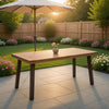 Kristi Outdoor Dining Table | 69" Brown Wood Top and Slat Panel